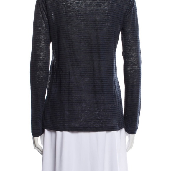 Alexander Wang Long Sleeve Scoop Neck T-Shirt - Blue & Black (Size XS) - Picture 3 of 6